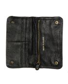 Portefeuille en Cuir d'Agneau Nina noir - 10.5x19x1 cm
