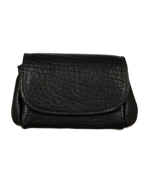 Cartera Friend de piel de cordero negra - 14x9 cm