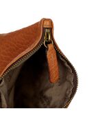 Pochette en Cuir d'Agneau Zoe caramel - 20x14x3 cm