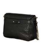 Sac bandoulière  en Cuir d'Agneau Gaby noire - 21x15x7 cm