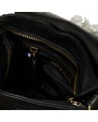 Sac bandoulière  en Cuir d'Agneau Gaby noire - 21x15x7 cm