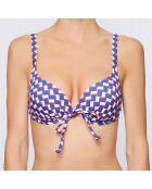 Haut de maillot push-up Miramar bleu/rouge