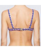 Haut de maillot push-up Miramar bleu/rouge