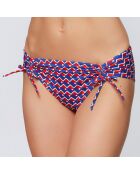 Bas de maillot boxer Miramar bleu/rouge