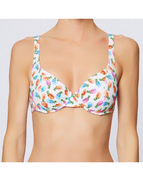 Haut de maillot soft armatures Pina Colada blanc/multicolore
