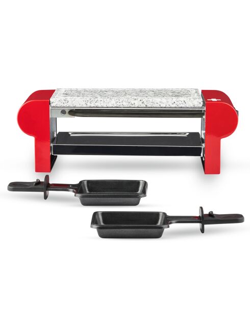Raclette & Grillstein RP2 schwarz/rot - 2 Personen