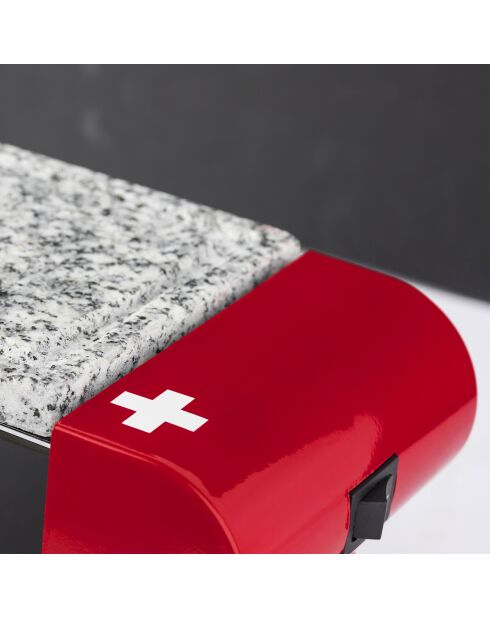 Raclette & Grillstein RP2 schwarz/rot - 2 Personen