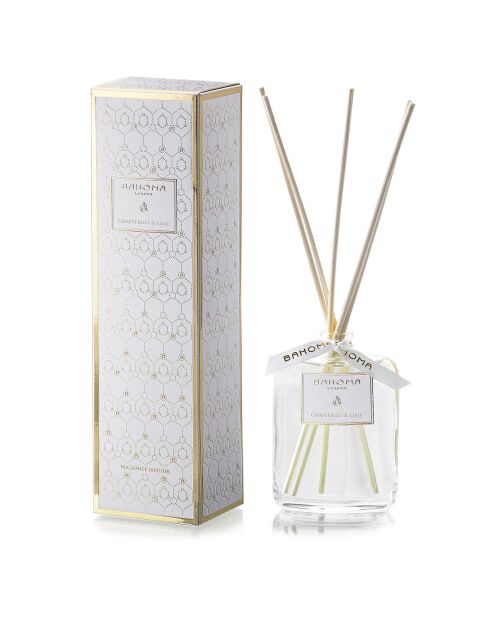 Diffuser met pompelmoes en limoen witte parels - 100 ml