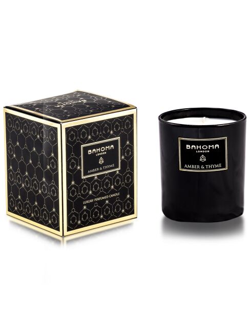 Bougie parfumée Obsidian Black Ambre & Thym - 1 mèche 75h