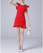 Robe manches courtes rouge
