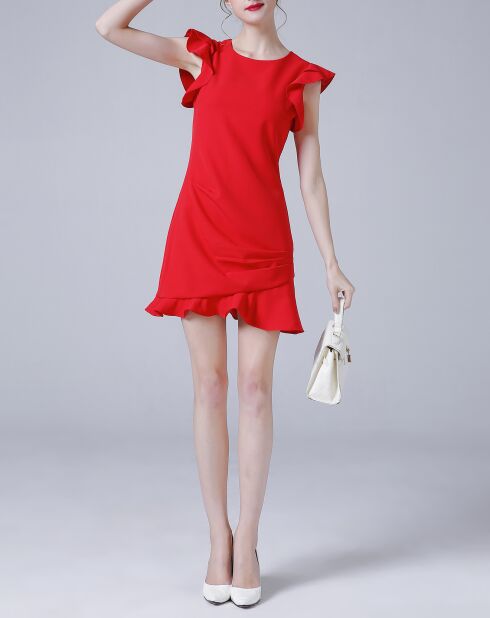 Robe manches courtes rouge