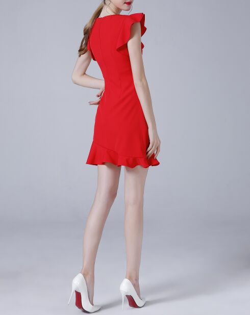 Robe manches courtes rouge