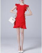 Robe manches courtes rouge