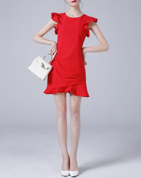 Robe manches courtes rouge