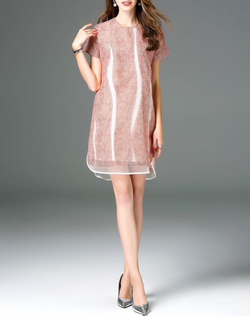 Robe en Soie mélangé manches courtes orange