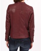 Veste en Cuir d'Agneau Arya bordeaux