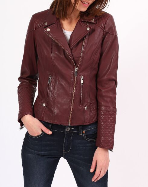 Oxanna burgunderrote Lammfelljacke