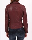 Oxanna burgunderrote Lammfelljacke