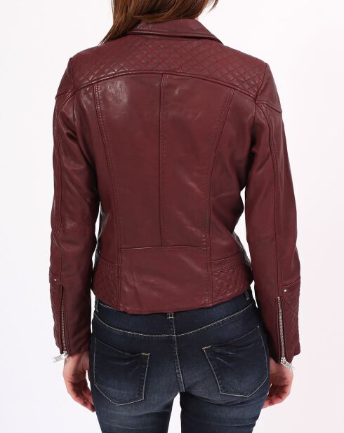 Oxanna burgunderrote Lammfelljacke