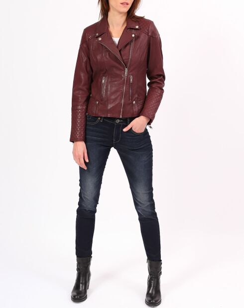 Oxanna burgunderrote Lammfelljacke