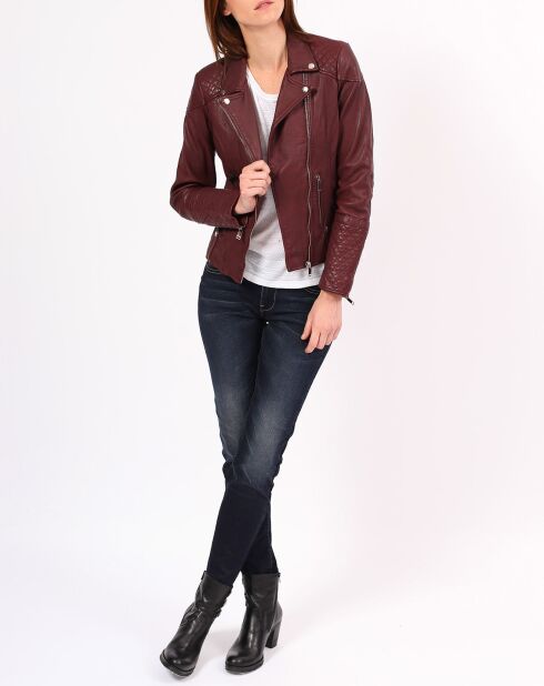 Oxanna burgunderrote Lammfelljacke
