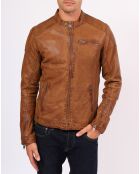 Veste en Cuir d'Agneau Villy cognac