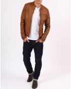 Veste en Cuir d'Agneau Villy cognac