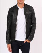 Veste en Cuir d'Agneau Villy noire