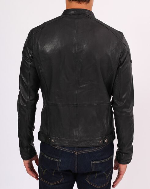 Veste en Cuir d'Agneau Villy noire