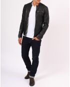 Veste en Cuir d'Agneau Villy noire