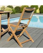 2 Chaises pliantes Fun teck - 46.5x62x88 cm