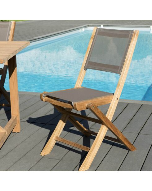 2 Chaises pliantes Fun teck - 46.5x62x88 cm