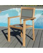 2 Fauteuils empilables Fun teck - 55x52x89 cm