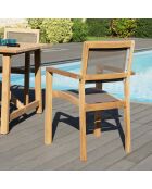 2 Fauteuils empilables Fun teck - 55x52x89 cm