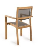 2 Fauteuils empilables Fun teck - 55x52x89 cm