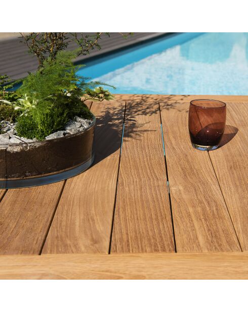 Tavolo rettangolare Kim in teak - 220x100x77 cm