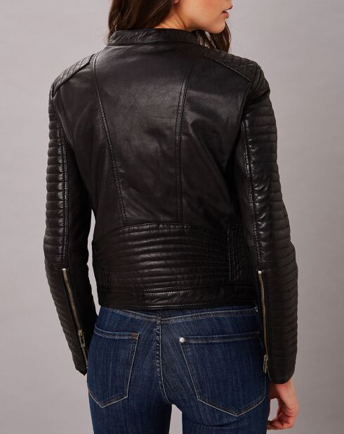 Veste en Cuir Sakura noire