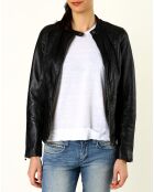 Veste en Cuir Talia noire