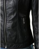 Veste en Cuir Talia noire
