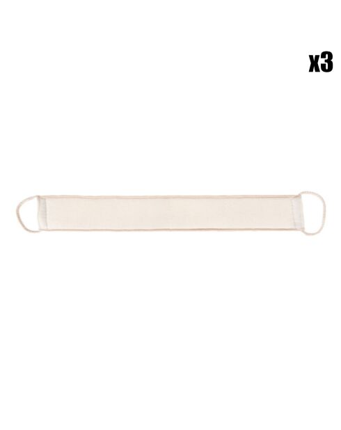 3 Lanières Sisal de gommage pour le dos