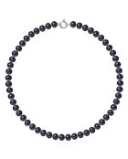 Elona witgouden zwarte zoetwaterparelketting