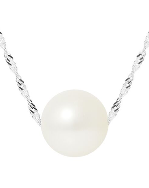 Melissa Halskette mit natürlichen weißen Süßwasserperlen aus Weißgold