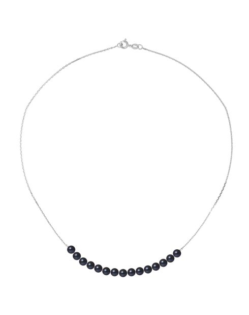Hyacint halsketting Witgoud Zwarte Zoetwaterparel Tahiti