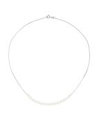 Cyclamen halsketting Witgouden natuurlijke witte zoetwaterparel