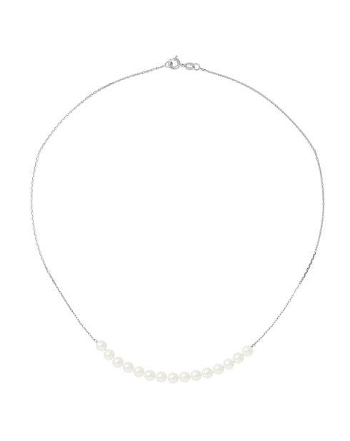 Cyclamen halsketting Witgouden natuurlijke witte zoetwaterparel