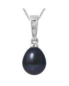 Melissandre witgouden zwarte zoetwaterparel hanger