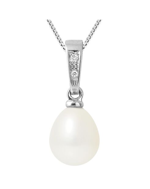 Liliane witgouden puur witte zoetwaterparel hanger