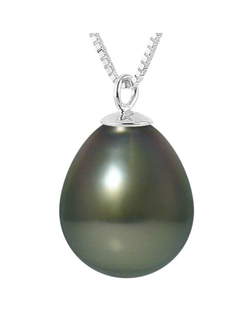 Sakura witgouden en grijs/groene Tahitiaanse parelketting