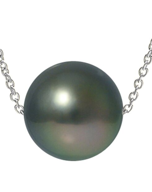 Halsketting met bosbessen Witgoud Tahitiaanse parel zwart tahiti