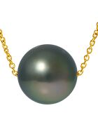 Nasrine Halskette Gelbgold Tahitiperle schwarz Tahiti